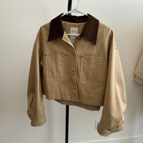 Stylish Tan and Brown Women's Jacket - Picture 1 of 6